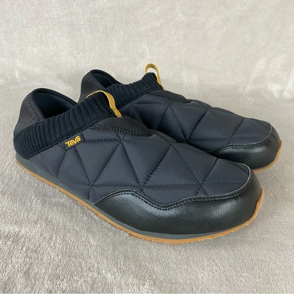 Teva Ember Moc Men's Slip On Shoes Size 12 Black Slipper Quilted Drop Heel